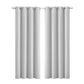 Set Of 2 Blockout Curtains Panels 3 Layers Eyelet Room Darkening 140X230Cm Grey