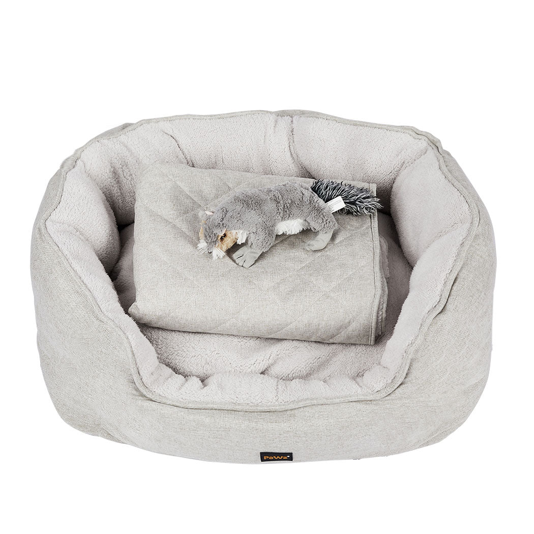 XXLarge Dog Beds Pet Set Quilted Blanket - Beige