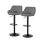 Set of 2 Tours Bar Stools Stool Kitchen Chairs Swivel PU Barstools Industrial Vintage - Grey