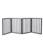 Wooden Pet Gate Dog Fence Retractable Barrier Portable Door 4 Panel Grey