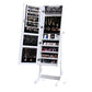 Dual Use Mirrored Jewellery Dressing Cabinet with LED Light White