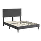 Velsen Bed Frame Base Platform Wooden Velvet with Headboard Grey - Double