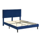 Velsen Bed Frame Base Platform Wooden Velvet with Headboard Blue - Queen