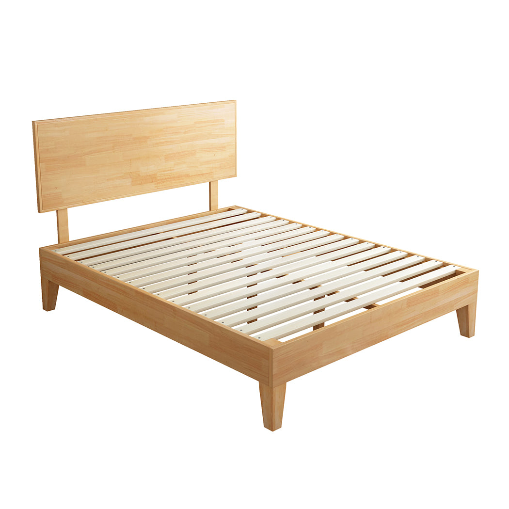 Naomi Rubberwood Bed Frame - Natural Double