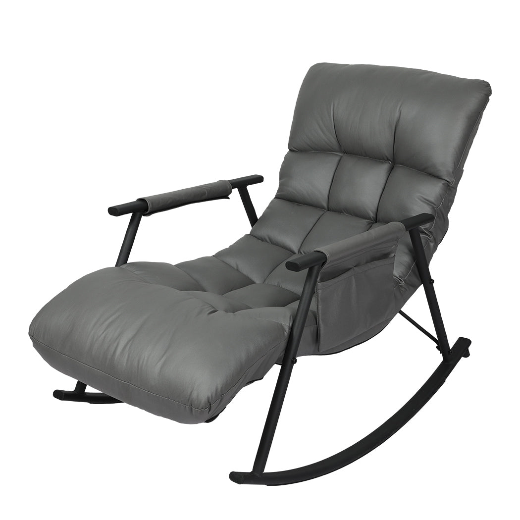 Milly Armchair Accent Chair PU Leather Wingback - Black