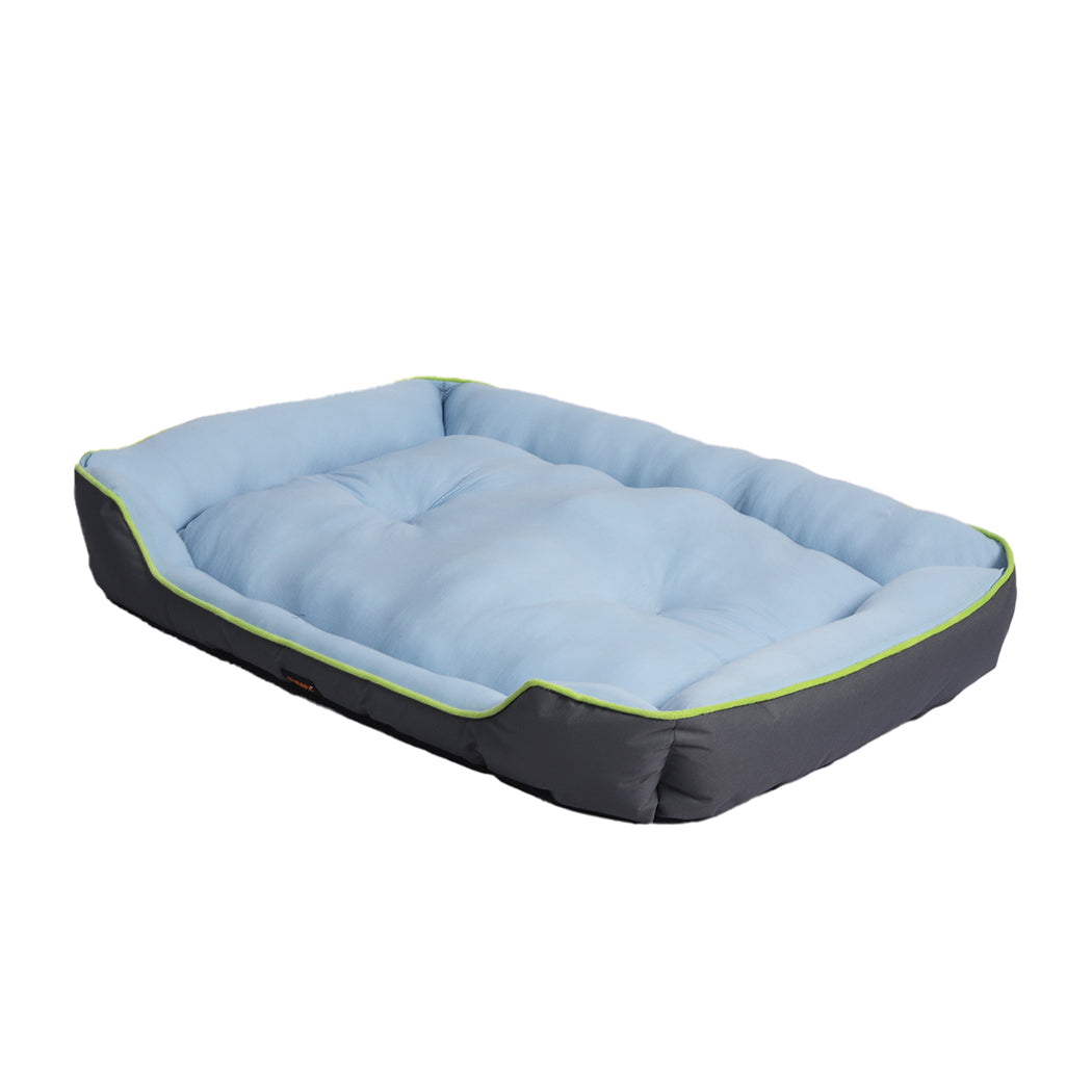 LARGE Dog Beds Pet Cooling Sofa Mat Bolster - Grey
