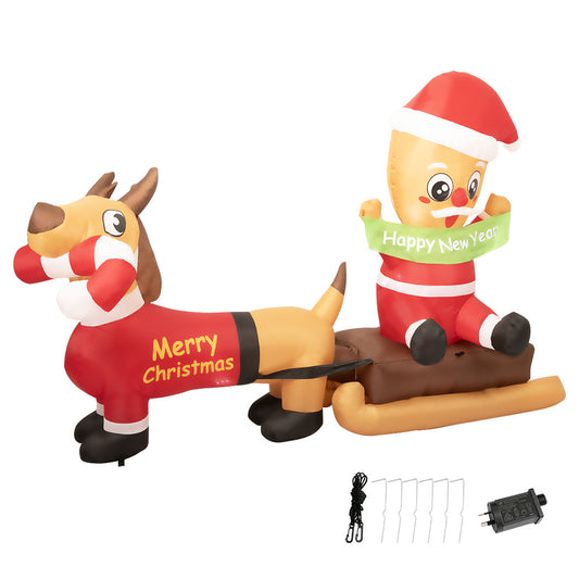 Dog Sleigh Christmas Inflatable Xmas Decorations - 1.4M