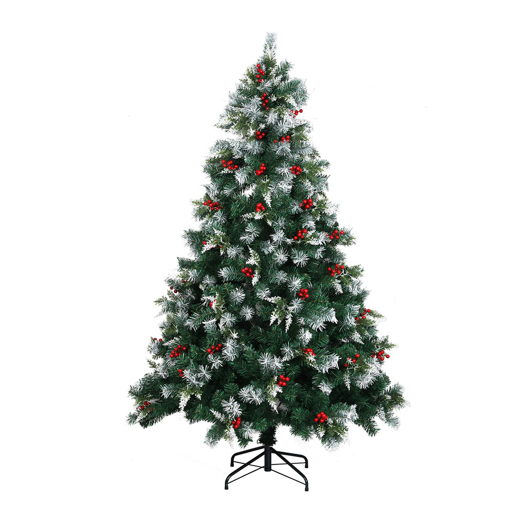 6ft 1.8m 900 Branches Snow Flocked Christmas Tree