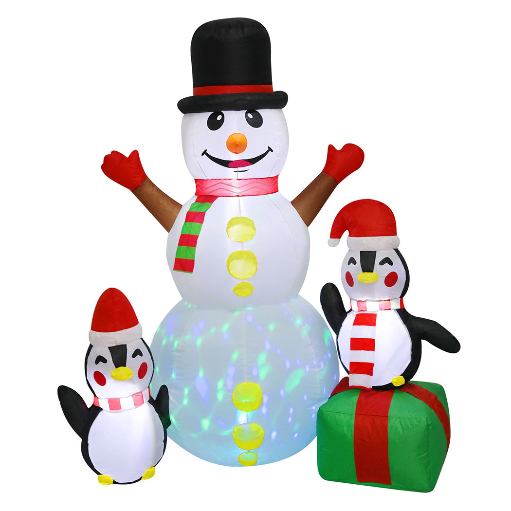 Snowman LED Christmas Inflatable Lights - 1.8M