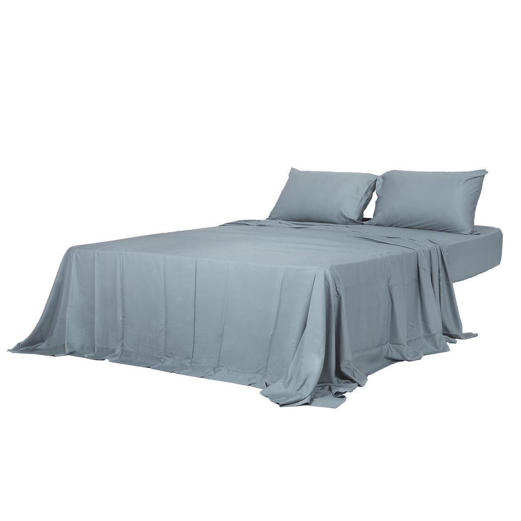 Queen Dreamz 4pcs Size 100% Bamboo Bed Sheet Set Grey