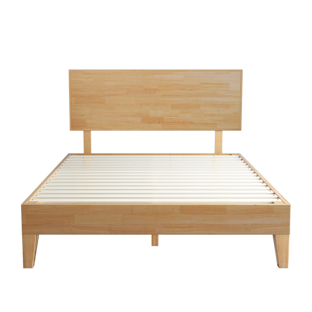 Naomi Rubberwood Bed Frame - Natural Double