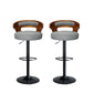 85cm Leipzig Bar Stools Kitchen Gas Lift Wooden Beech Stool Chair Swivel Barstools - Grey