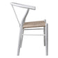 Jett Set of 2 Dining Chairs Rattan Seat Side Kitchen Wood Furniture - White