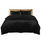 KING Quilt Cover Set Bedspread Pillowcases - Summer Black