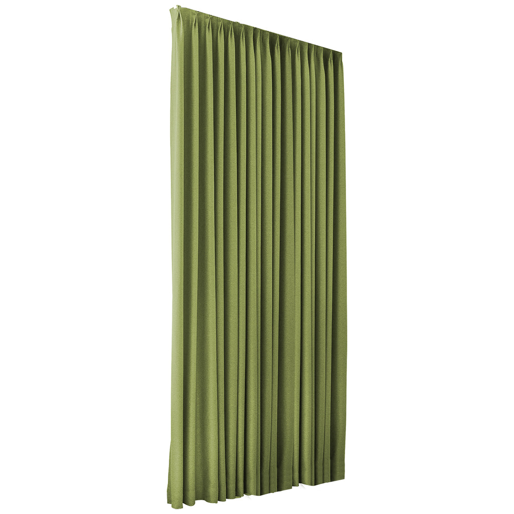 Set of 2 180x250 Blockout Curtains Chenille - Green