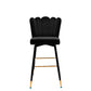 Set of 2 Rennes Bar Stools Kitchen Stool Chairs Velvet Swivel Barstools Luxury - Black
