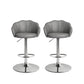 Set of 2 Mesa Bar Stools Kitchen Gas Lift Stool Chair Swivel Barstools Leather - Grey