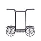 Set of 2 Plant Stand Outdoor Indoor Pot Garden Decor Flower Rack Wrought Iron 4Wheeler