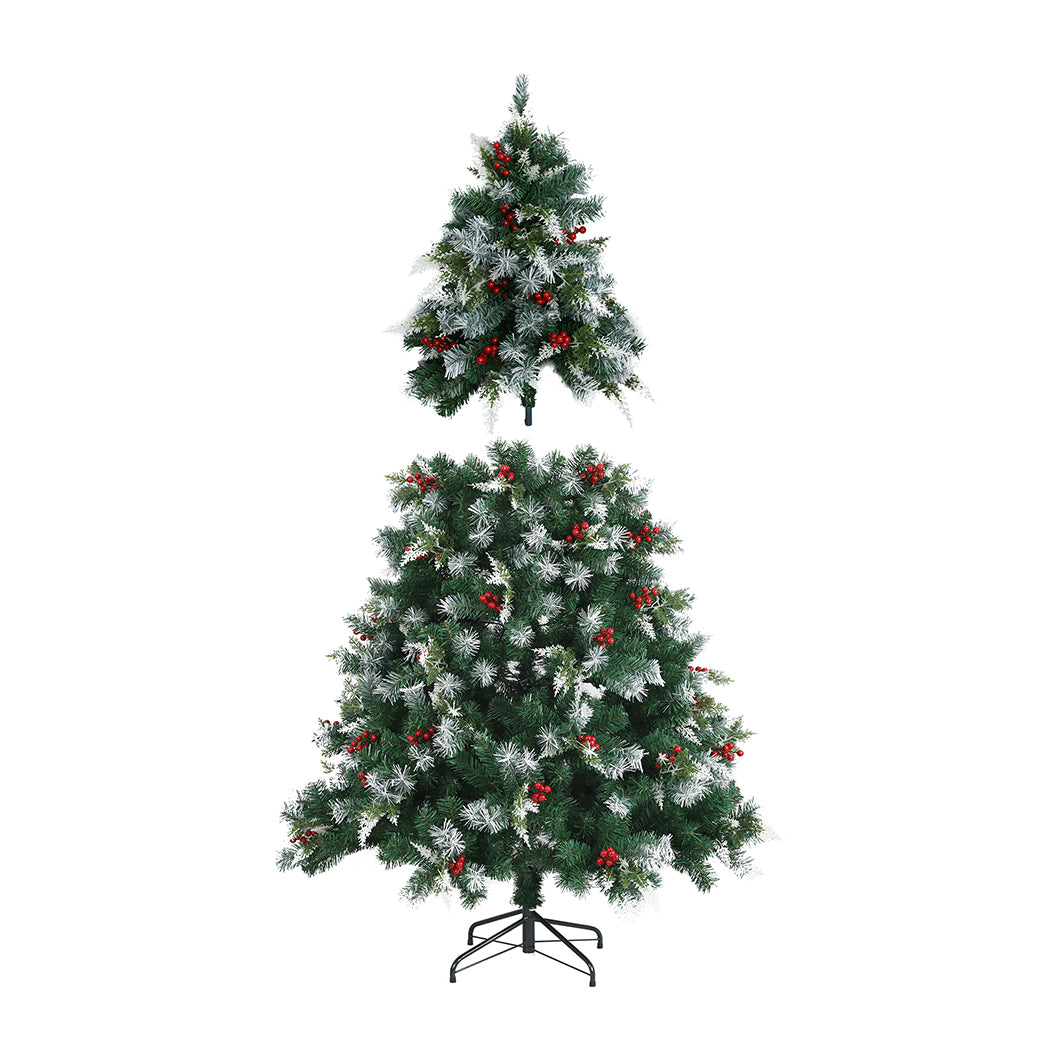 6ft 1.8m 900 Branches Snow Flocked Christmas Tree