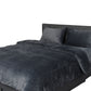 KING Luxury Flannel Quilt Cover with Pillowcase - Dark Grey