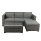 Trish 4-Seater Patio Furniture Garden Chair Table Lounge 5-Piece Outdoor Sofa - Mixed Grey
