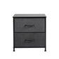 Moose Fabric Bedside Tables with 2 Drawers - Dark Grey