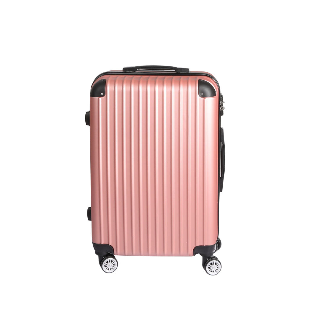 24" Luggage Suitcase Code Lock Hard Shell Travel Carry Bag Trolley