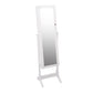 Mirror Jewellery Standing Cabinet Makeup Storage Jewelry Organiser Box - White