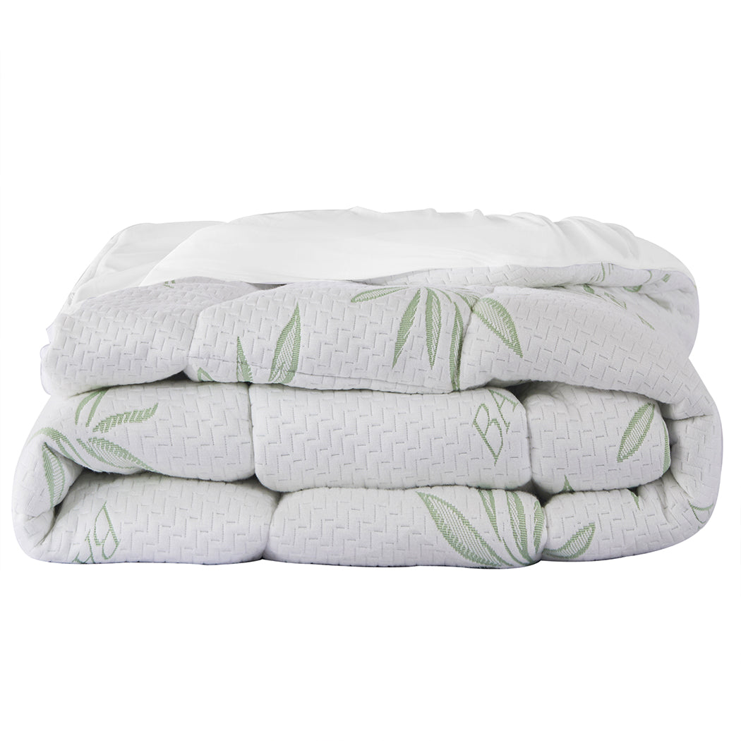 DOUBLE Bamboo Pillowtop Mattress Topper - White