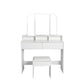 Dressing Table Stool Foldable Mirror Jewellery Cabinet Makeup Storage