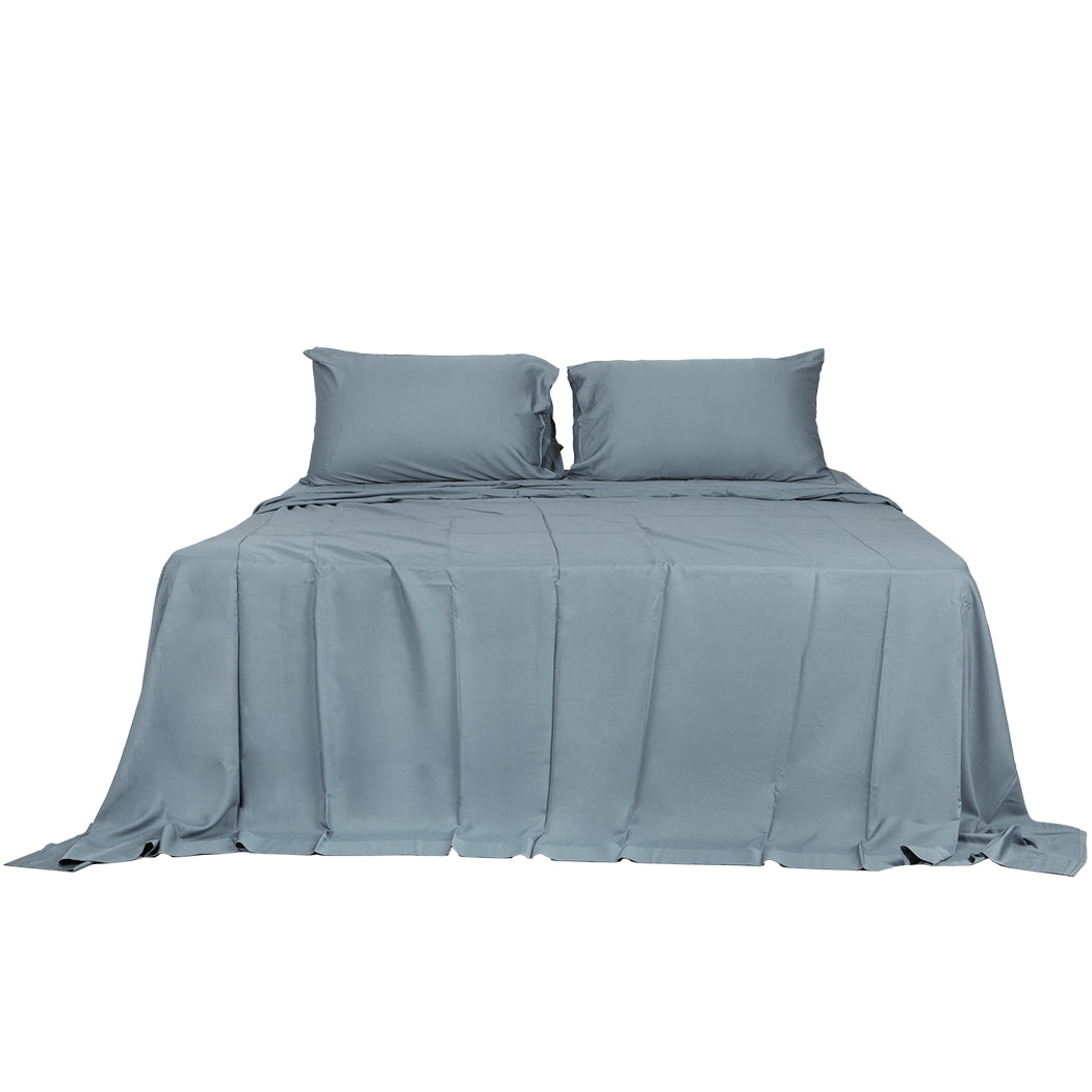 Queen Dreamz 4pcs Size 100% Bamboo Bed Sheet Set Grey