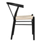 Jett Set of 2 Dining Chairs Wooden Hans Wegner Wishbone Cafe Lounge Seat - Black