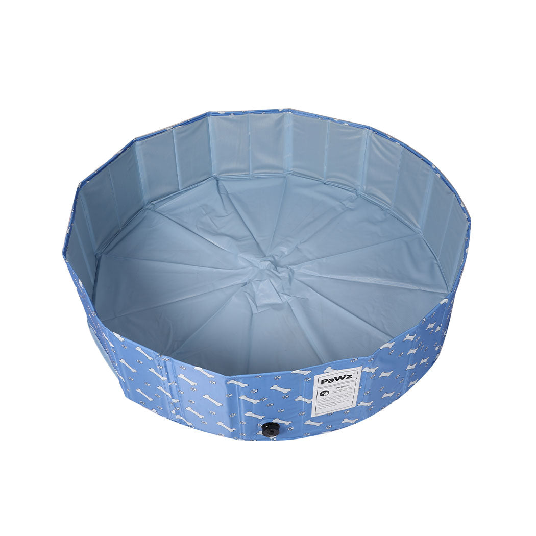 Portable Pet Swimming Pool Kids Dog Cat Washing Bathtub Outdoor Bathing Blue M - Blue Medium