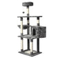 Cat Tree Toy Scratching Post Scratcher Tower Condo Wooden House Grey 130cm