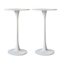Set of 2 Round Bar Table Pub Tables - White