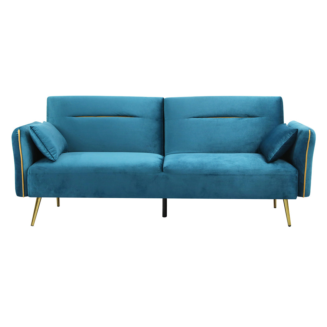 Mattie 3 Seater Sofa Bed Convertible - Peacock Blue