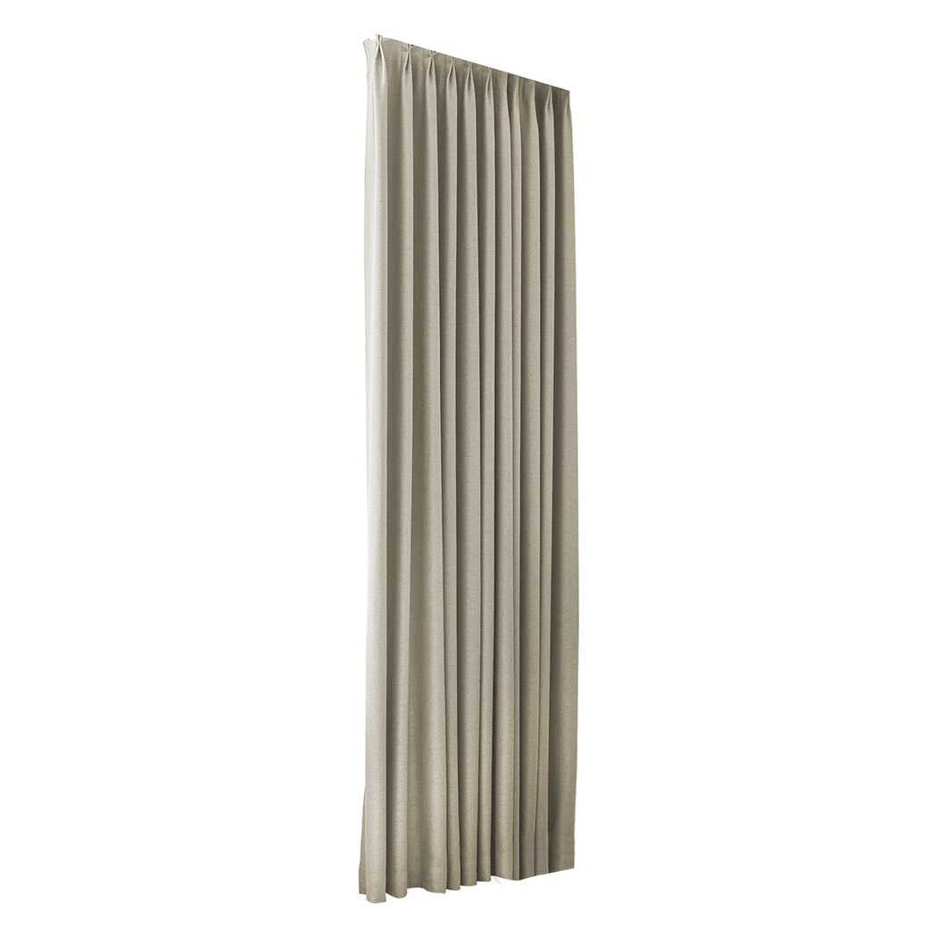 Set of 2 132x250 Blockout Curtains Chenille - Coffee