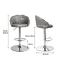 Set of 2 Mesa Bar Stools Kitchen Gas Lift Stool Chair Swivel Barstools Leather - Grey