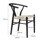 Jett Set of 2 Dining Chairs Wooden Hans Wegner Wishbone Cafe Lounge Seat - Black