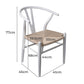 Jett Set of 2 Dining Chairs Rattan Seat Side Kitchen Wood Furniture - White