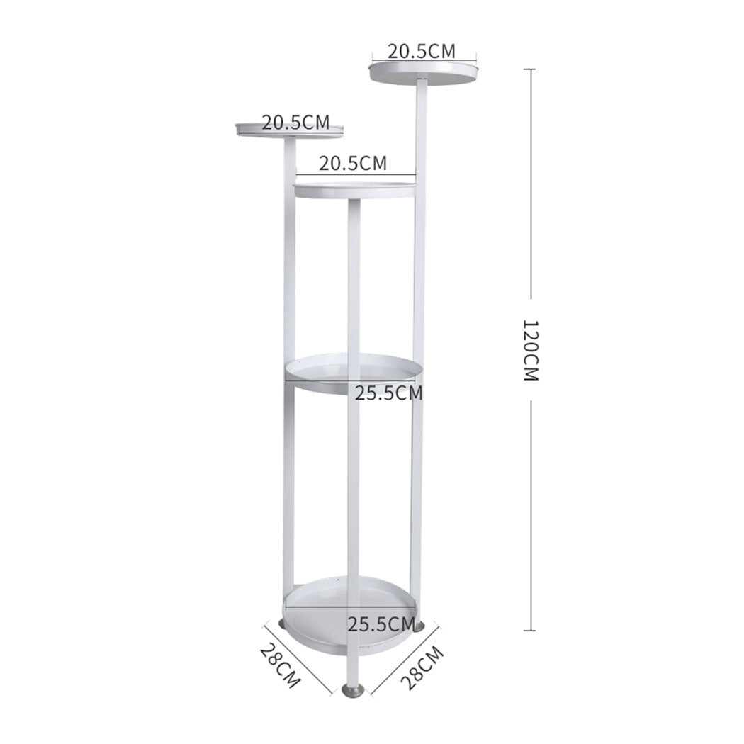 Plant Stand Outdoor Indoor Flower Pots Rack Garden Shelf White 120CM