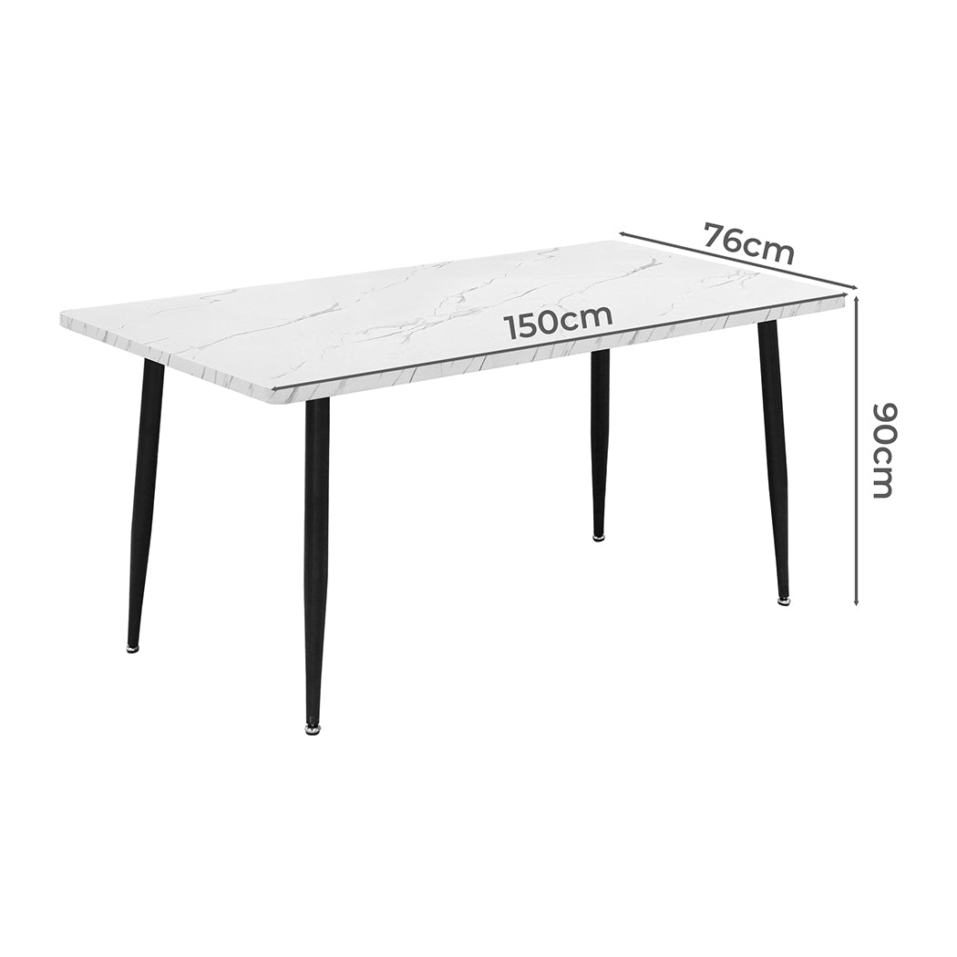 Steel Dining Table 4-6 Seater 150cm