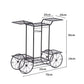 Set of 2 Plant Stand Outdoor Indoor Pot Garden Decor Flower Rack Wrought Iron 4Wheeler
