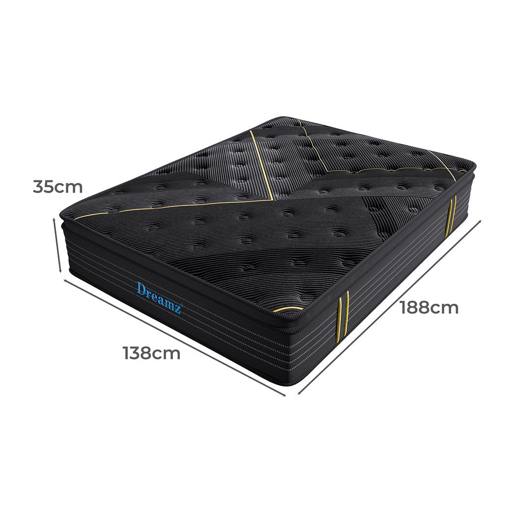 Nicola 35cm Spring Mattress Bamboo Euro Top Pocket HD Egg Foam - Double