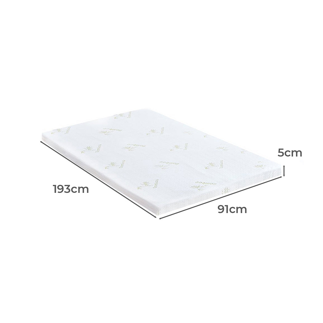 SINGLE 5cm Thickness Cool Gel Memory - White