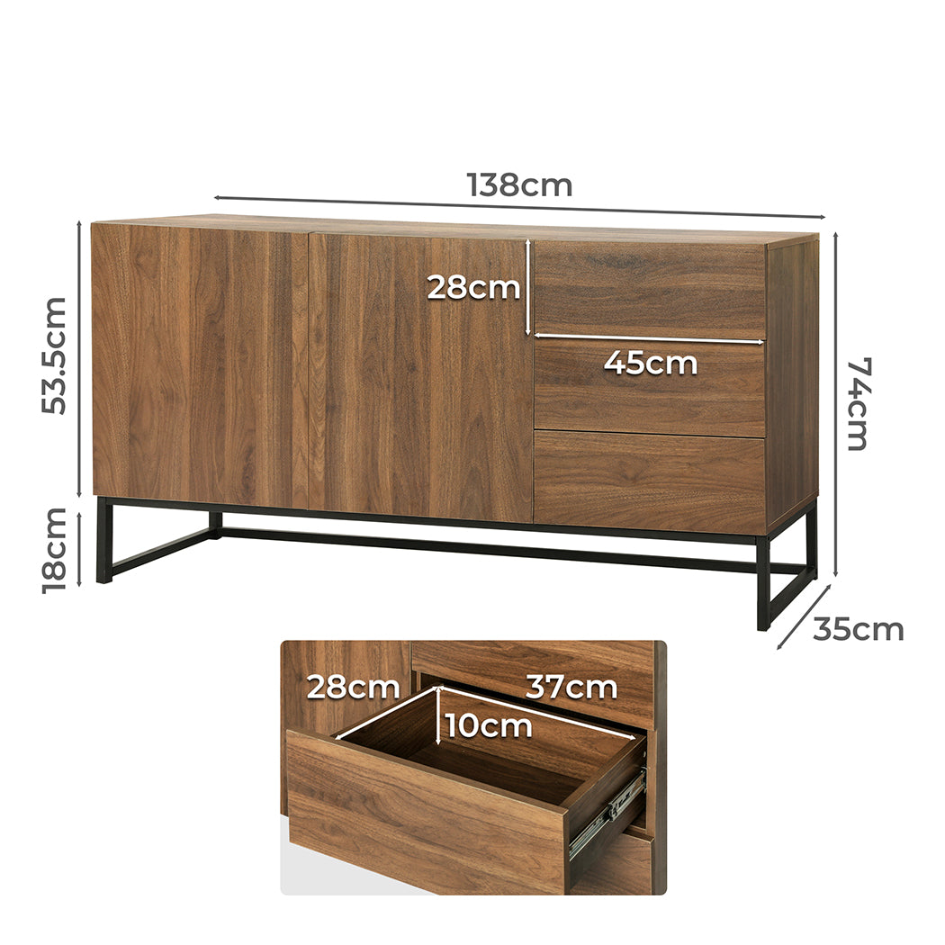 Buffet Sideboard Storage Cabinet - Walnut
