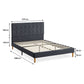 Venlo Bed Frame Base Platform Wooden Velvet with Headboard Grey - Double