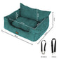 Pet Car Booster Seat Dog Protector Portable Travel Bed Removable Green - Green Large