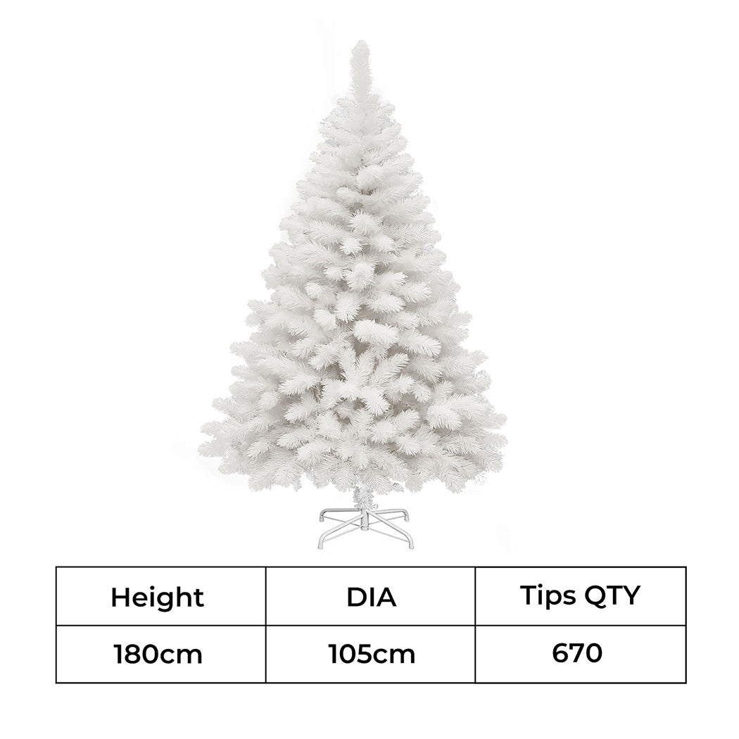 6ft 1.8m 670 Tips White Christmas Tree