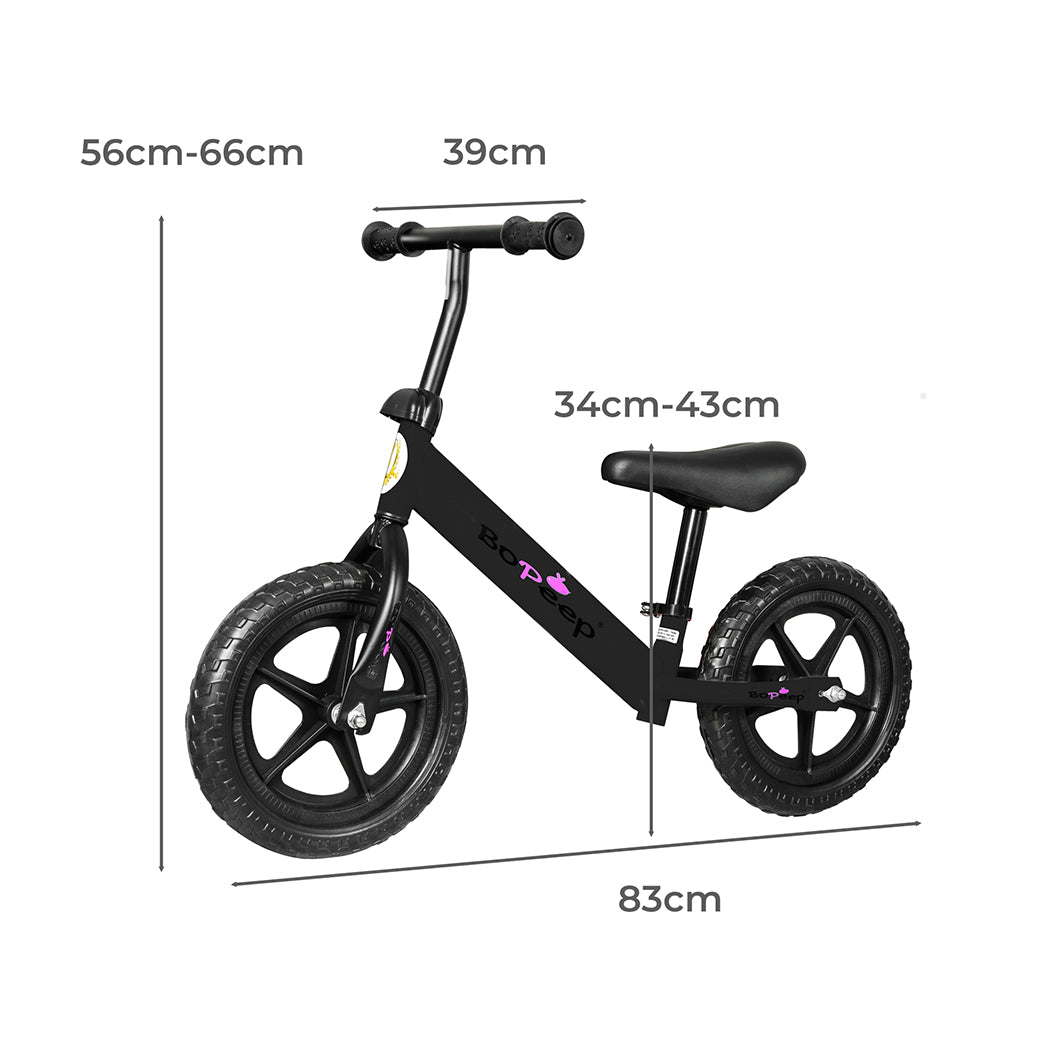 Kids Balance Bike Ride On Toys Push Bicycle Children Outdoor Toddler Safe - Black